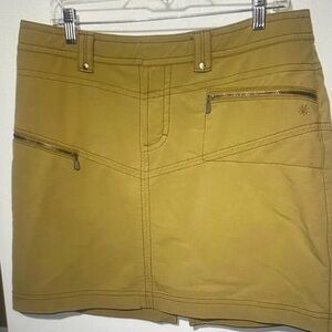 H&M Ochre Mini Skirt with Zip Pocket Accents